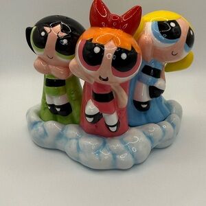 Cartoon Network Powerpuff Girls Ceramic Salt & Pepper Shakers Blossom Bubbles B…